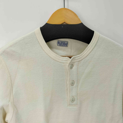 ザフラットヘッド the flat head ワッフルヘンリーネックカットソー 五分袖 メンズ US:38