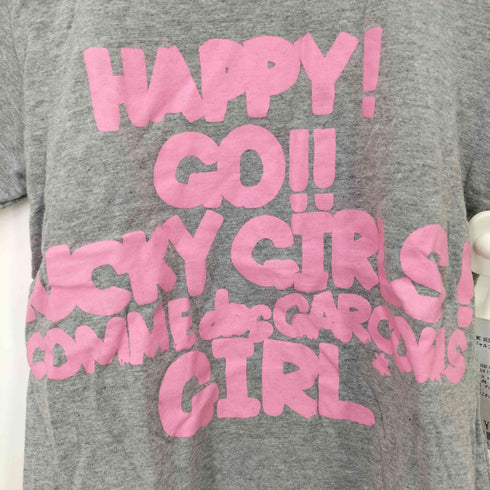 コムデギャルソンガール COMME DES GARCONS GIRL AD2019 20SS HAPPY GO LUCKY GIRLS プリント S/S Tシャツ レディース JPN:XS