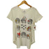 スカラー ScoLar プリント 変形 S/S Tシャツ レディース JPN:M