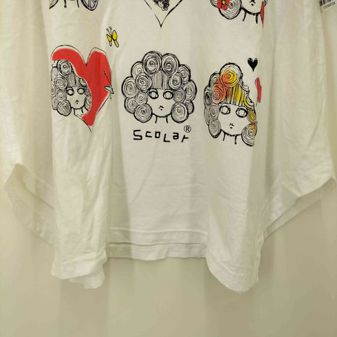 スカラー ScoLar プリント 変形 S/S Tシャツ レディース JPN:M