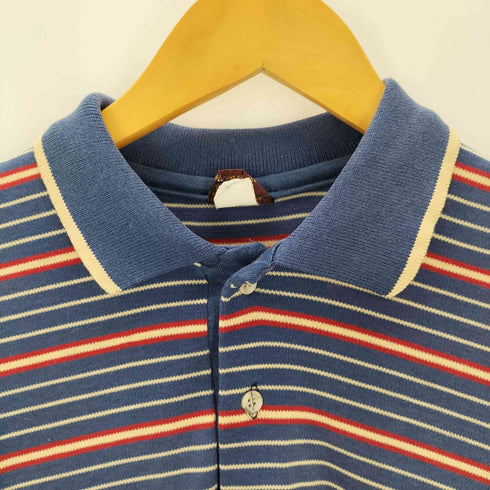 ラングラー Wrangler 80-90s USA製 ホース刺繍 S/Sボーダーポロシャツ メンズ import:L