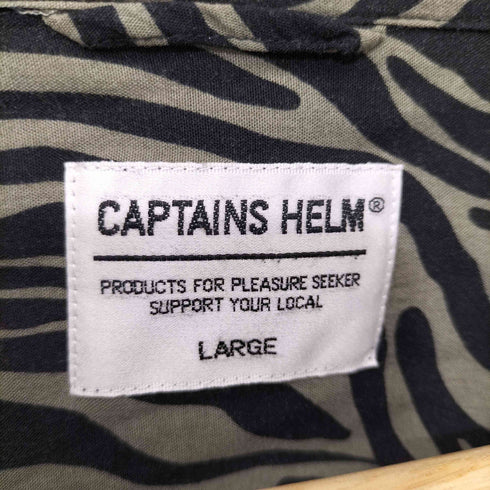 キャプテンズヘルム Captains Helm 総柄S/Sレーヨンシャツ メンズ L