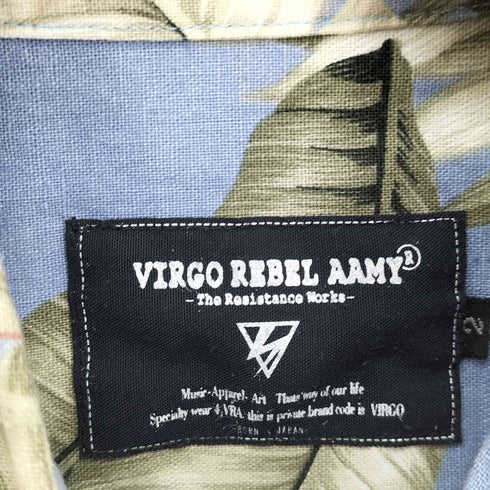 ヴァルゴ VIRGO REVOLT 75 刺繍 ショールカラー アロハ シャツ メンズ JPN:2