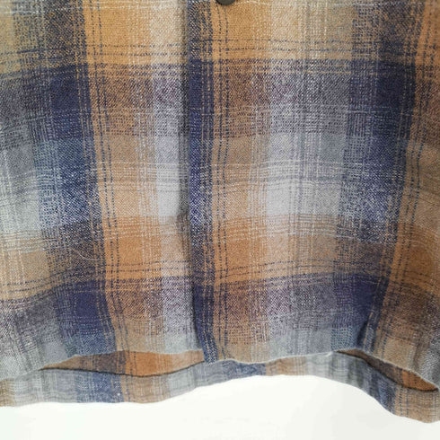 ペンドルトン PENDLETON 00s メキシコ製 ウール オープンカラーチェックシャツ メンズ import:M