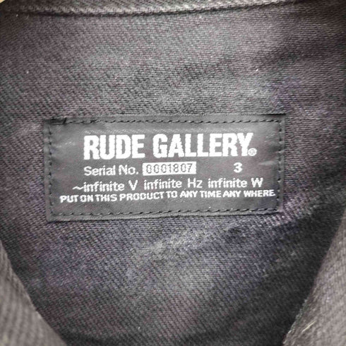ルードギャラリー RUDE GALLERY RIGID TYPE-1 DENIM JKT ブラック デニム トラッカー ジャケット メンズ JPN:3