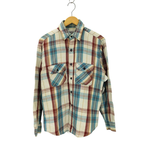 ファイブブラザー FIVE BROTHER 80s USA製 配色チェック L/Sネルシャツ メンズ import:M