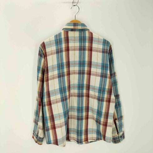 ファイブブラザー FIVE BROTHER 80s USA製 配色チェック L/Sネルシャツ メンズ import:M