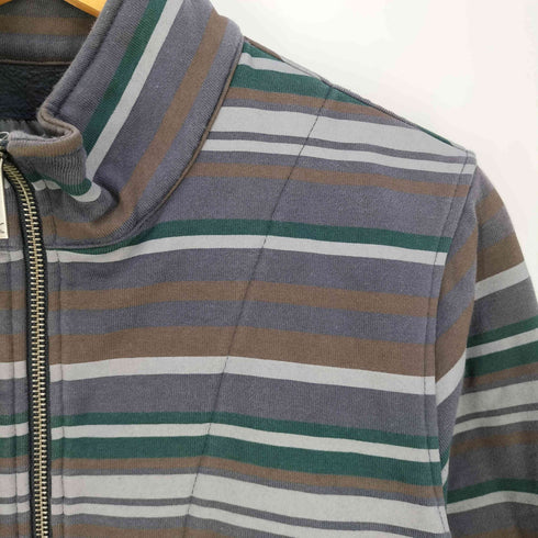 エディーバウアー Eddie Bauer ハイネック ボーダー ジップアップ カーディガン ブルゾン メンズ import:XS