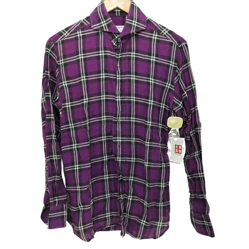 オリアン ORIAN SLIM FIT カッタウェイ チェック柄 L/S シャツ メンズ