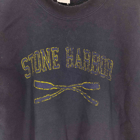 GILDAN ボディ 2枚タグ STONE HARBOR プリント 裏起毛 スウェット メンズ import:M