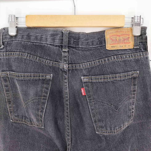 リーバイス Levis 505 STRAIGHT 20REG ジップアップ ブラック デニム パンツ レディース W:30 L:30