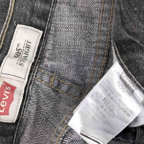リーバイス Levis 505 STRAIGHT 20REG ジップアップ ブラック デニム パンツ レディース W:30 L:30