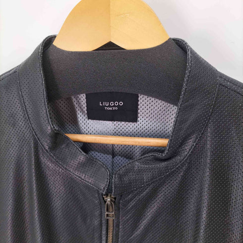 リューグーレザーズ Liugoo Leathers レザーメッシュブルゾン メンズ 3L