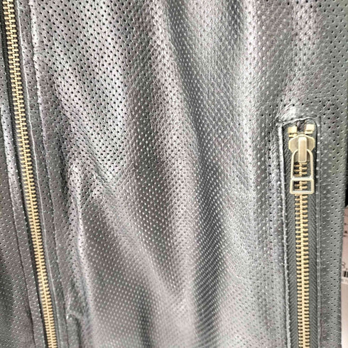 リューグーレザーズ Liugoo Leathers レザーメッシュブルゾン メンズ 3L