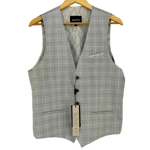 POLITIX Hillsv Vest チェック柄 裏地リーフ ヒルズ ベスト メンズ import:L