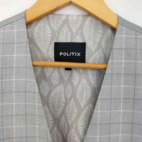 POLITIX Hillsv Vest チェック柄 裏地リーフ ヒルズ ベスト メンズ import:L