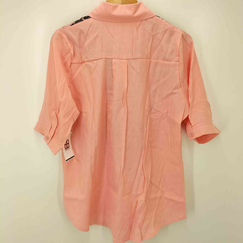 Sawa a la mode パステルカラー リーフ柄 シャツ チュニック レディース FREE
