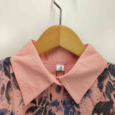 Sawa a la mode パステルカラー リーフ柄 シャツ チュニック レディース FREE
