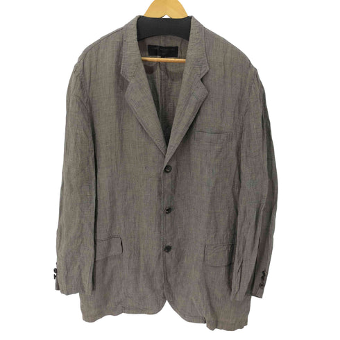 コムデギャルソンオム COMME des GARCONS HOMME 田中オム リネン100% チェック柄テーラードジャケット メンズ JPN:M