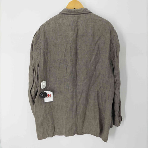 コムデギャルソンオム COMME des GARCONS HOMME 田中オム リネン100% チェック柄テーラードジャケット メンズ JPN:M