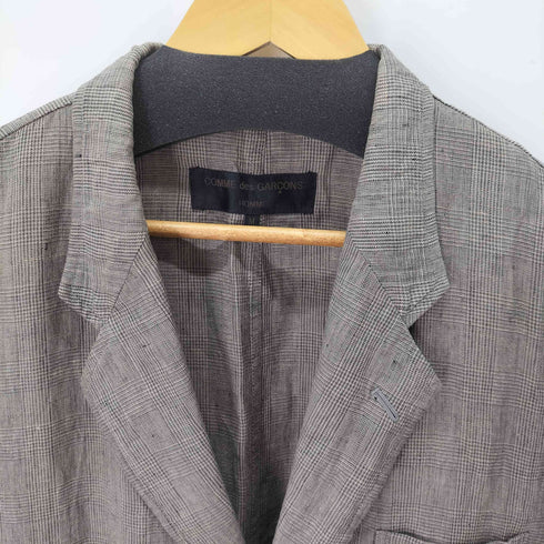 コムデギャルソンオム COMME des GARCONS HOMME 田中オム リネン100% チェック柄テーラードジャケット メンズ JPN:M