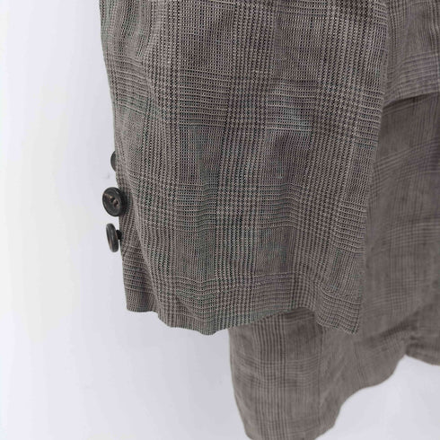 コムデギャルソンオム COMME des GARCONS HOMME 田中オム リネン100% チェック柄テーラードジャケット メンズ JPN:M