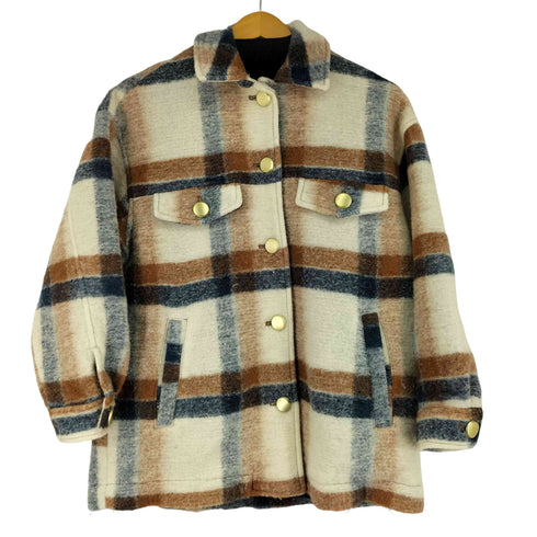 ザラ ZARA プレミアムチェックシャツジャケット レディース import:S