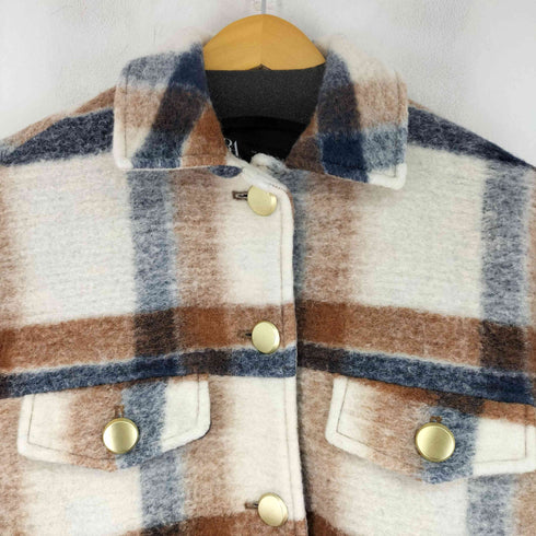 ザラ ZARA プレミアムチェックシャツジャケット レディース import:S