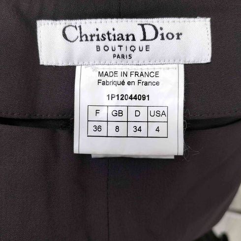クリスチャンディオール Christian Dior 2001年 BOUTIQUE ガリアーノ期 フランス製 レーヨン ウール サイド ジップ テーパード パンツ レディース 36