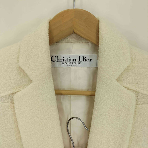 クリスチャンディオール Christian Dior 07SS BOUTIQUE ガリアーノ期 フランス製 裏地 総柄 シルク ウール ナイロン スナップ ボタン テーラード ジャケット タイト スカート セットアップ レディース 36