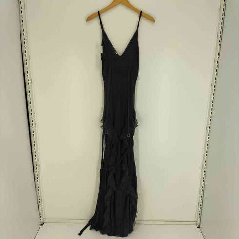 クリスチャンディオール Christian Dior 03SS BOUTIQUE ガリアーノ期 フランス製 レーヨン 花柄 フリル ベルトクロス ドレス ワンピース レディース FR:38