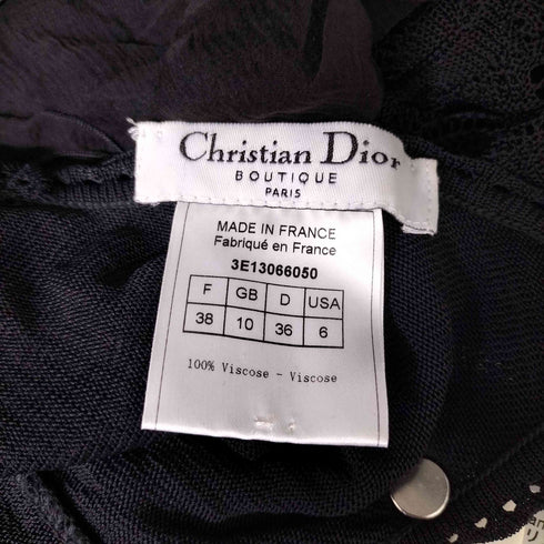 クリスチャンディオール Christian Dior 03SS BOUTIQUE ガリアーノ期 フランス製 レーヨン 花柄 フリル ベルトクロス ドレス ワンピース レディース FR:38