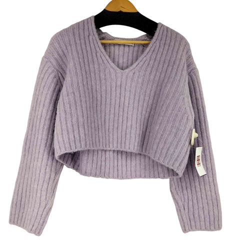 ザラ ZARA Vネックケーブルニット レディース import:M