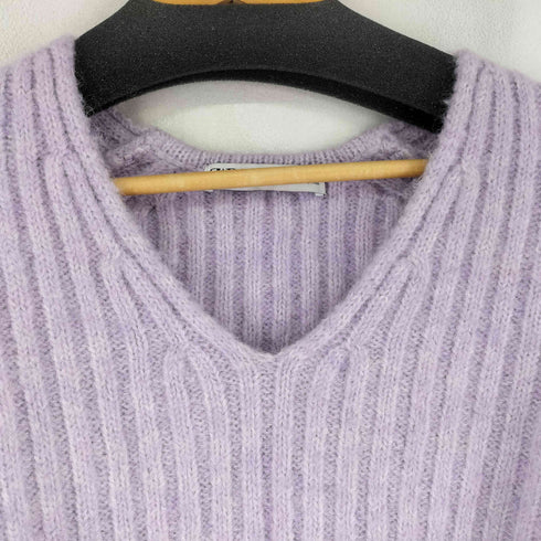 ザラ ZARA Vネックケーブルニット レディース import:M