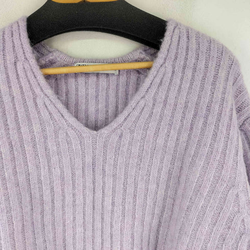 ザラ ZARA Vネックケーブルニット レディース import:M