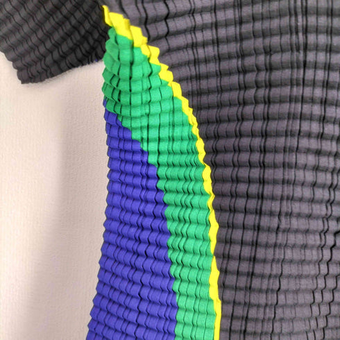 イッセイミヤケ ISSEY MIYAKE 09ss ワッフルプリーツ カーブカットソー レディース M