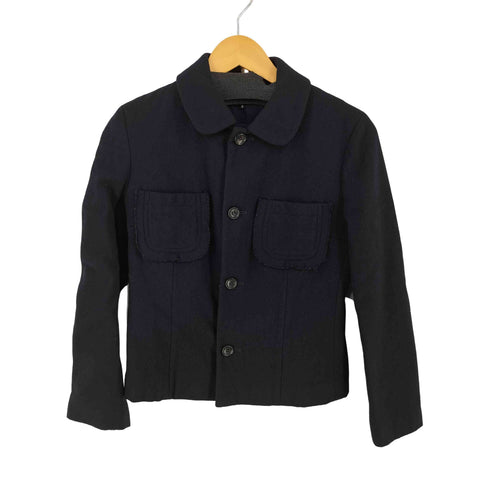 トリココムデギャルソン tricot COMME des GARCONS 01AW パッチポケット ウールナイロン ラウンドカラージャケット レディース JPN:S