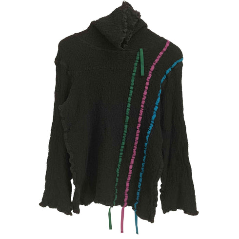 ミー イッセイミヤケ me ISSEY MIYAKE 90s 1994 縮絨 プリーツ タートルネック テープラインカットソー レディース