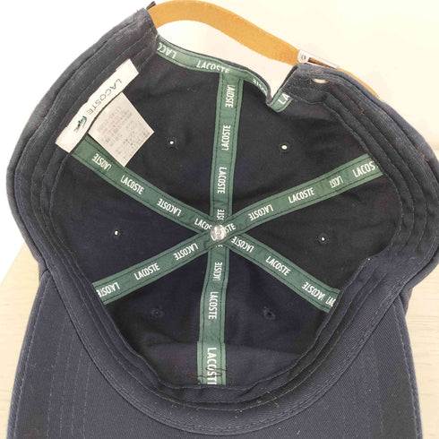 ラコステ LACOSTE ロゴ刺繍 レザーベルト ツイルキャップ メンズ 58cm