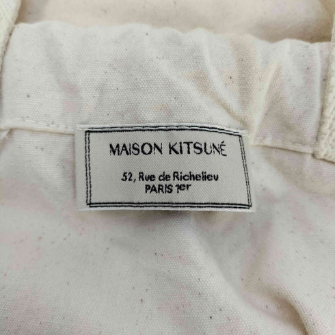 メゾンキツネ MAISON KITSUNE ロゴプリント 巾着 キャンバス バックパック トートバッグ メンズ