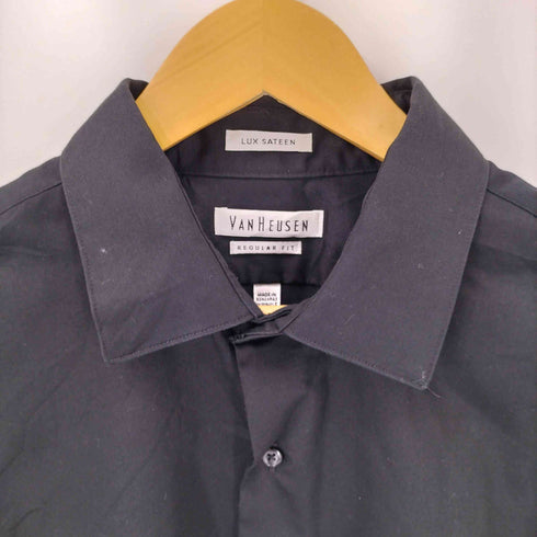 ヴァンヒューゼン VAN HEUSEN LUX SATEEN サテンカラードレスシャツ メンズ 17 34/35