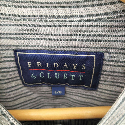 FRIDAYS CLUETT ノーカラーストライプシャツ メンズ import:L