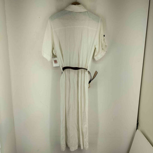 ザラ ZARA ベルト付き S/S リネンレーヨン混シャツワンピース レディース import:L