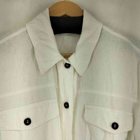 ザラ ZARA ベルト付き S/S リネンレーヨン混シャツワンピース レディース import:L