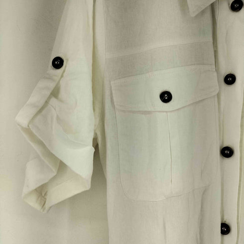 ザラ ZARA ベルト付き S/S リネンレーヨン混シャツワンピース レディース import:L