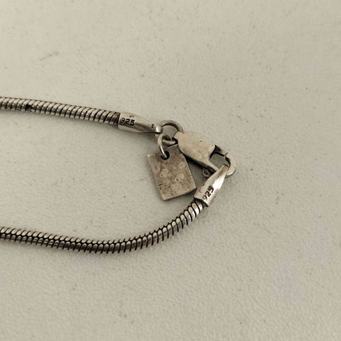 ジョンローレンスサリバン JOHN LAWRENCE SULLIVAN Silver snake chain necklace メンズ