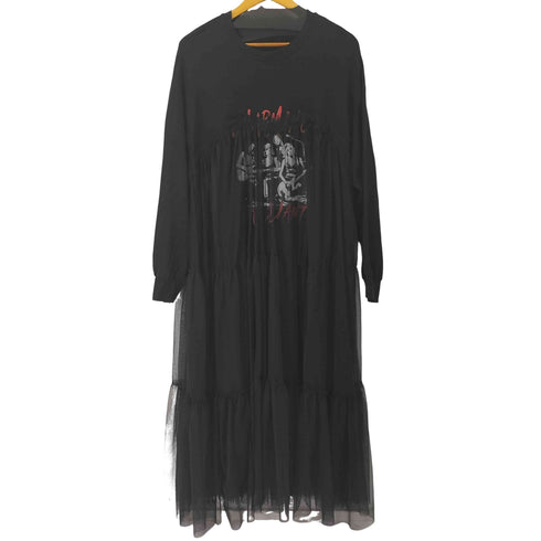 チュールデザイン L/S ロングワンピース レディース