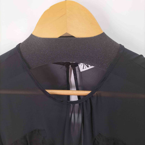 ザラ ZARA メッシュ切替 ヒョウ柄ワンピース レディース import:S