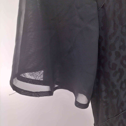ザラ ZARA メッシュ切替 ヒョウ柄ワンピース レディース import:S