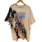 ブリーチ加工 アーティストプリントクルーネックTシャツ メンズ 2XL